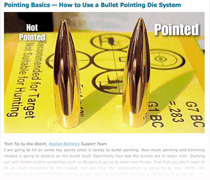 A great article on pointing bullets.