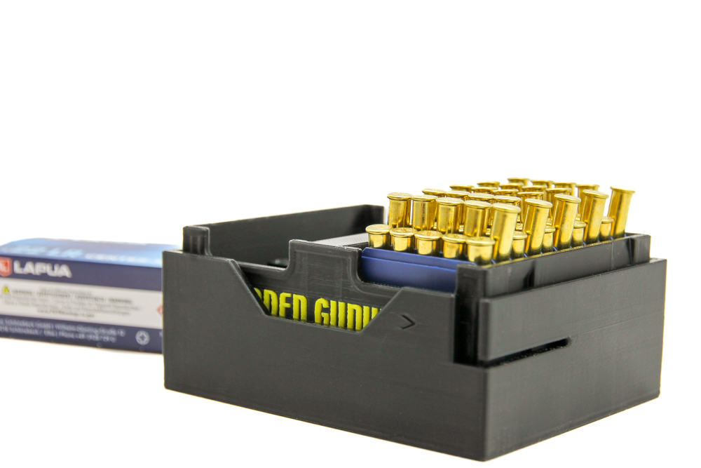 thumbnail image 2 of Bright Yellow 100-Round .22LR Ammo Storage Box – Portable & Durable Plastic Case For .22 Caliber, .25 ACP 2 of 6